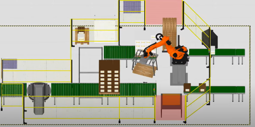 Automatische Palettierung mit Roboter